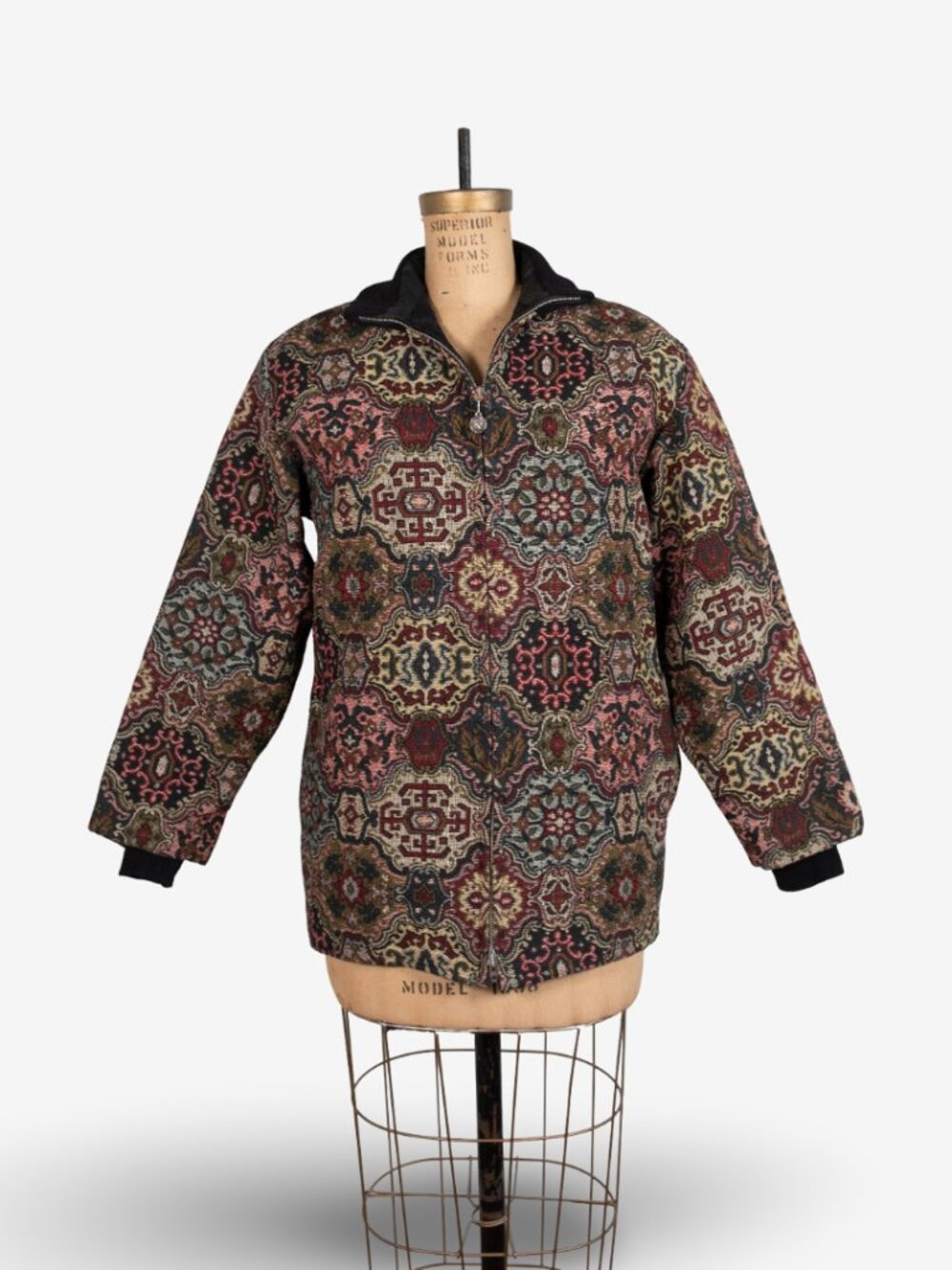 Vintage Val Hughes Tapestry Floral Quilted Jacket